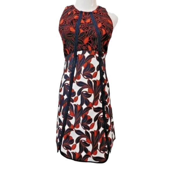 Ann Taylor Vine Lace Jacquard Flare Party Chico's Dress Size 0P Petite - Picture 2 of 15